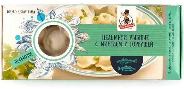 Пельмени рыбные с минтаем и горбушей с/м Don Kreveton