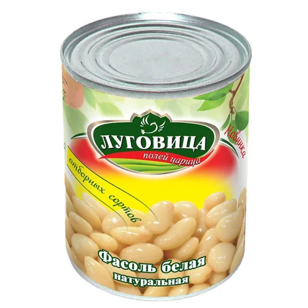 Фасоль Луговица белая натуральная ж/б