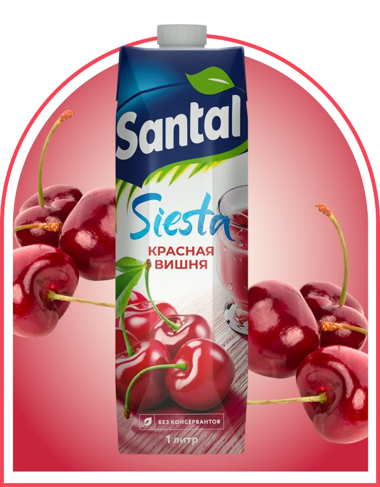 Напиток сокосодержащий Santal красная вишня