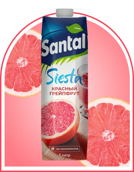 Напиток сокосодержащий Santal красный грейпфрут