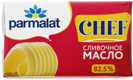 Масло сладко-сливочное Parmalat Chef несоленое 82,5% 