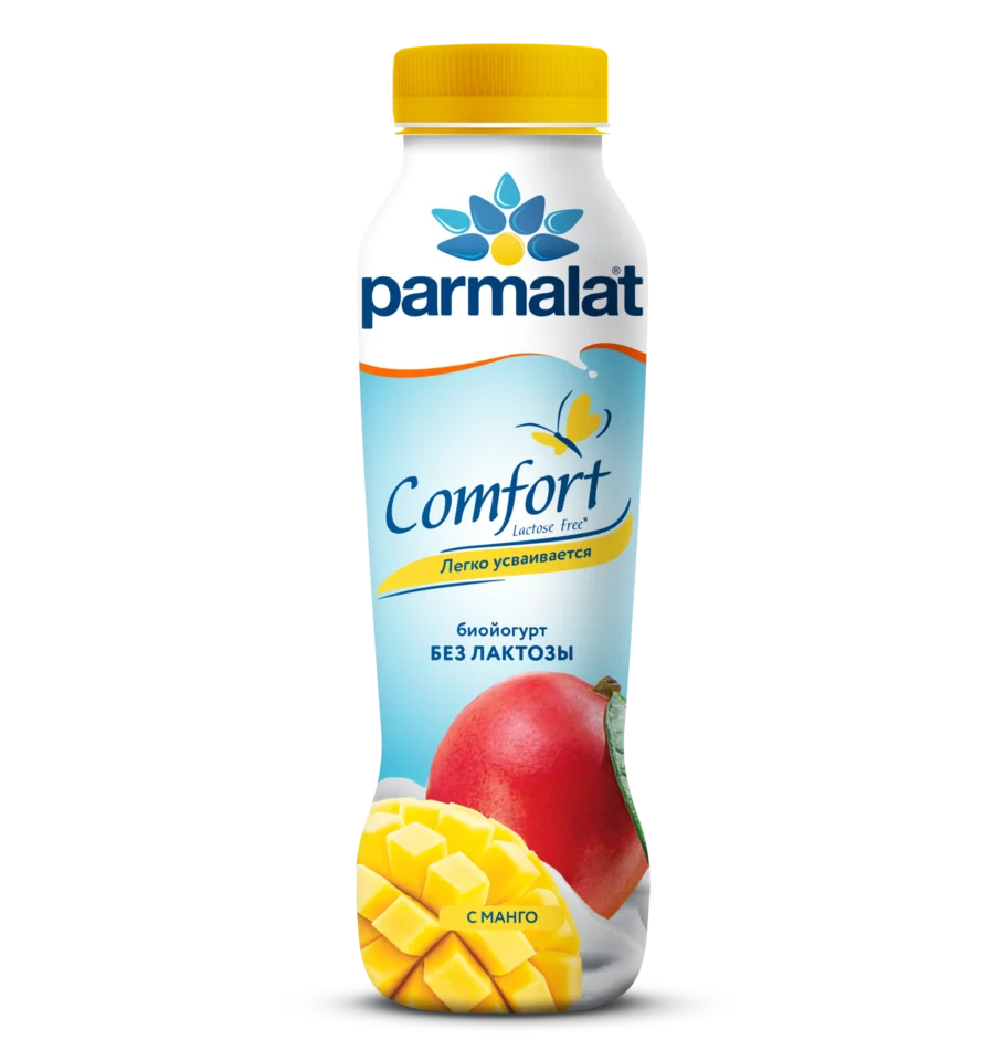 Йогурт питьевой Parmalat Comfort манго б/лакт. 1,5%