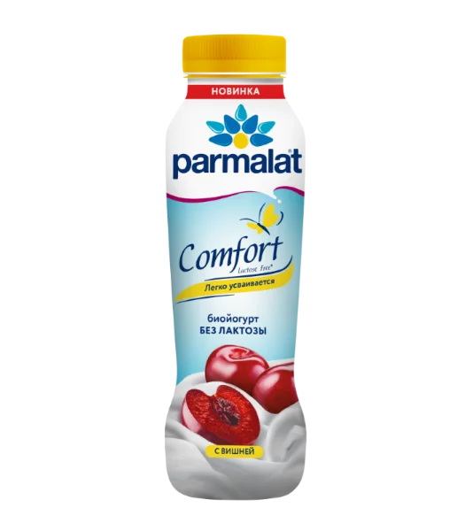 Йогурт питьевой Parmalat Comfort вишня б/лакт. 1,5%