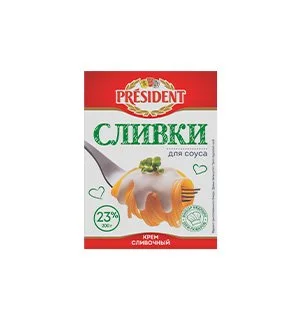 Сливки питьевые President у/паст. 23%  