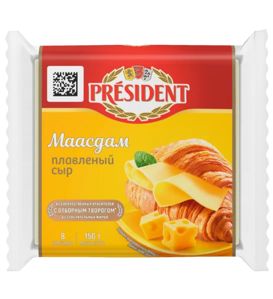 Сыр плавленный ломтевой President Маасдам 40%